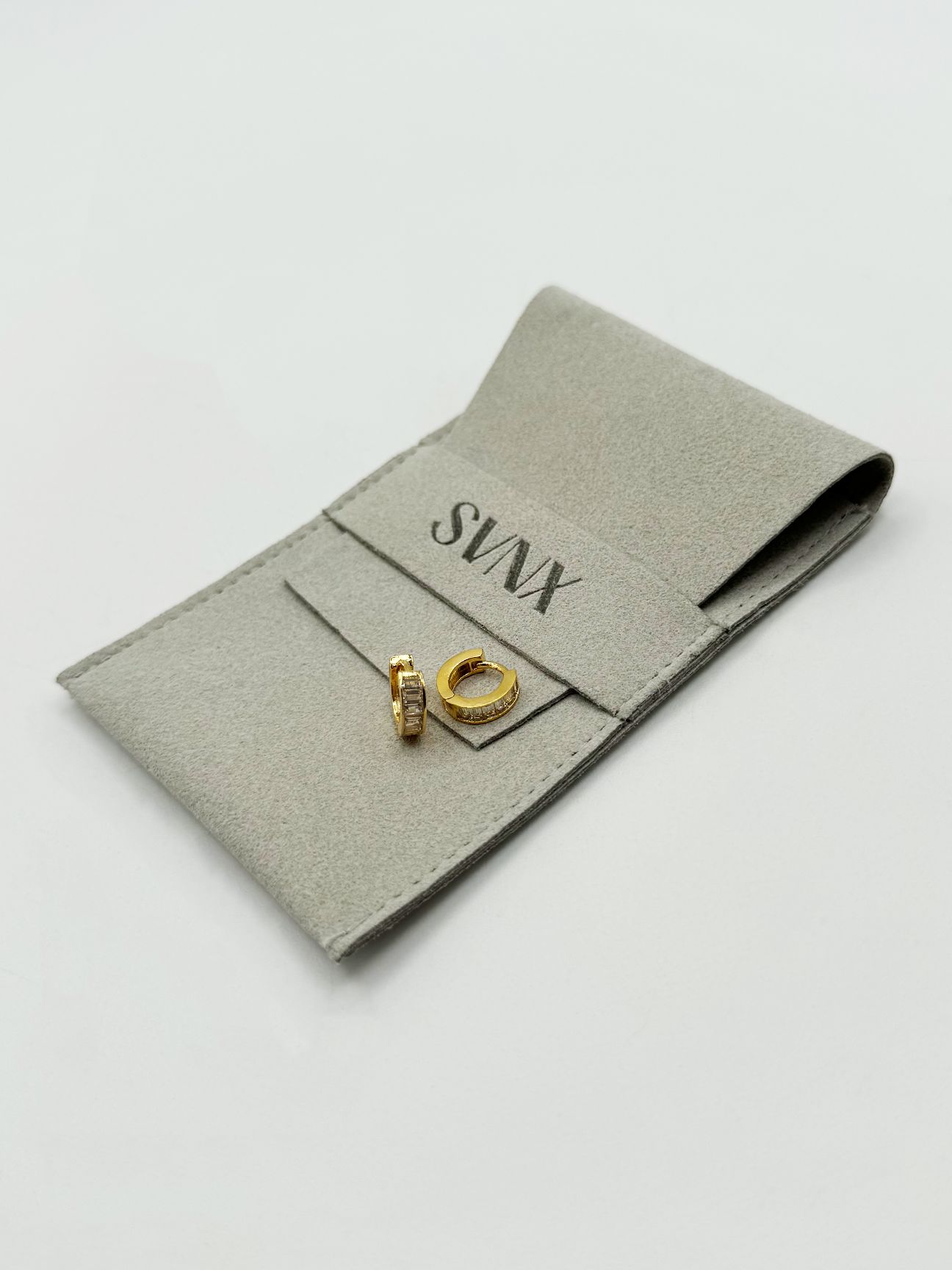SVNX Mini Huggie Hoop with Clear Stones