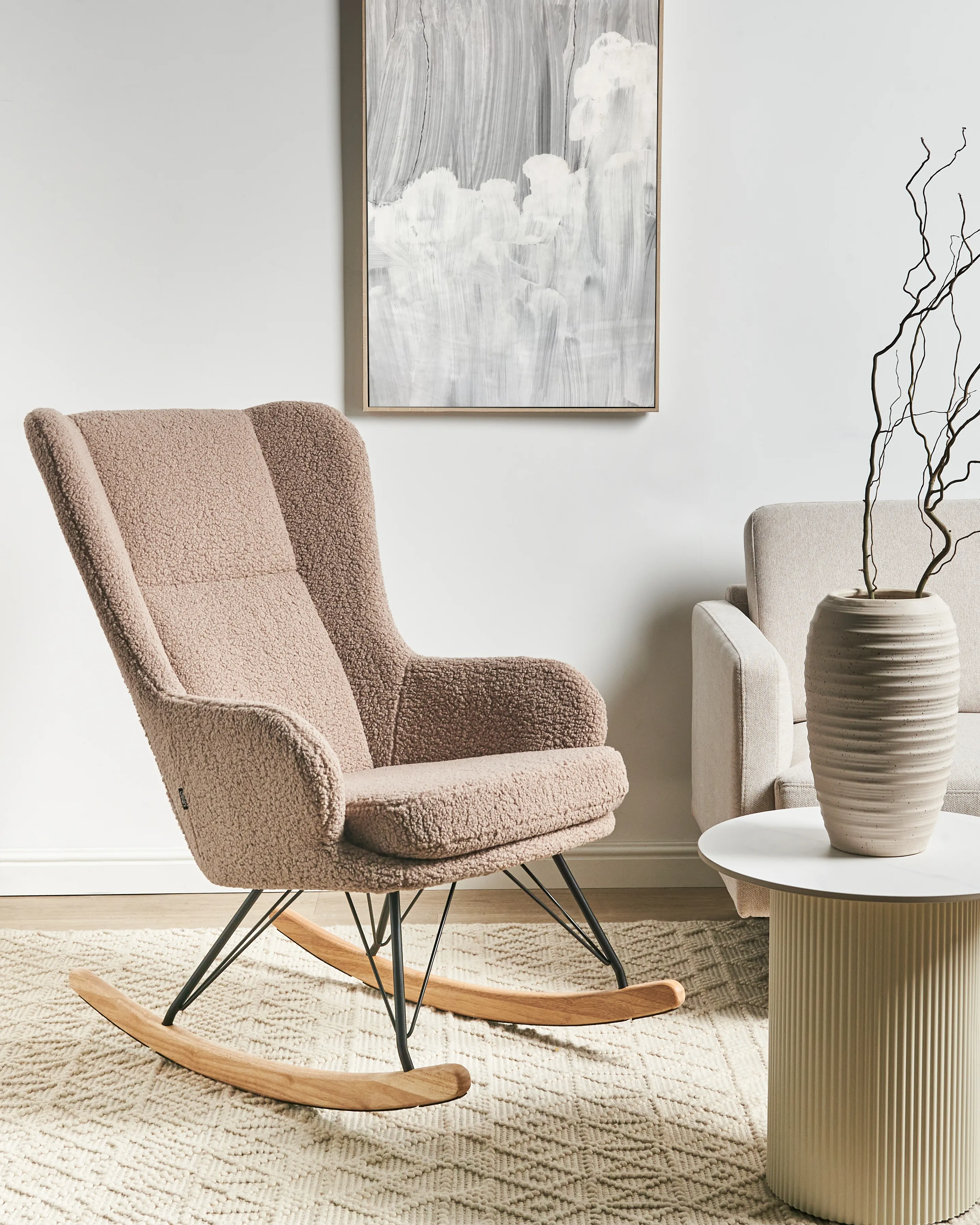 Rocking Chair LUOMA Boucle Beige