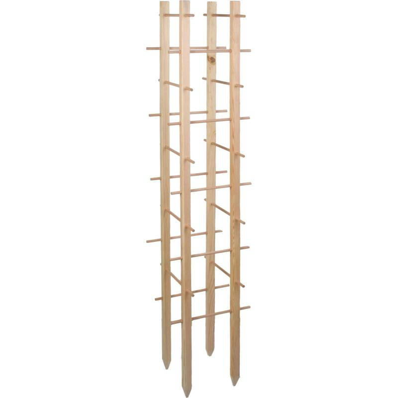 - Support en bois de pin pour plantes 4 piquets tour