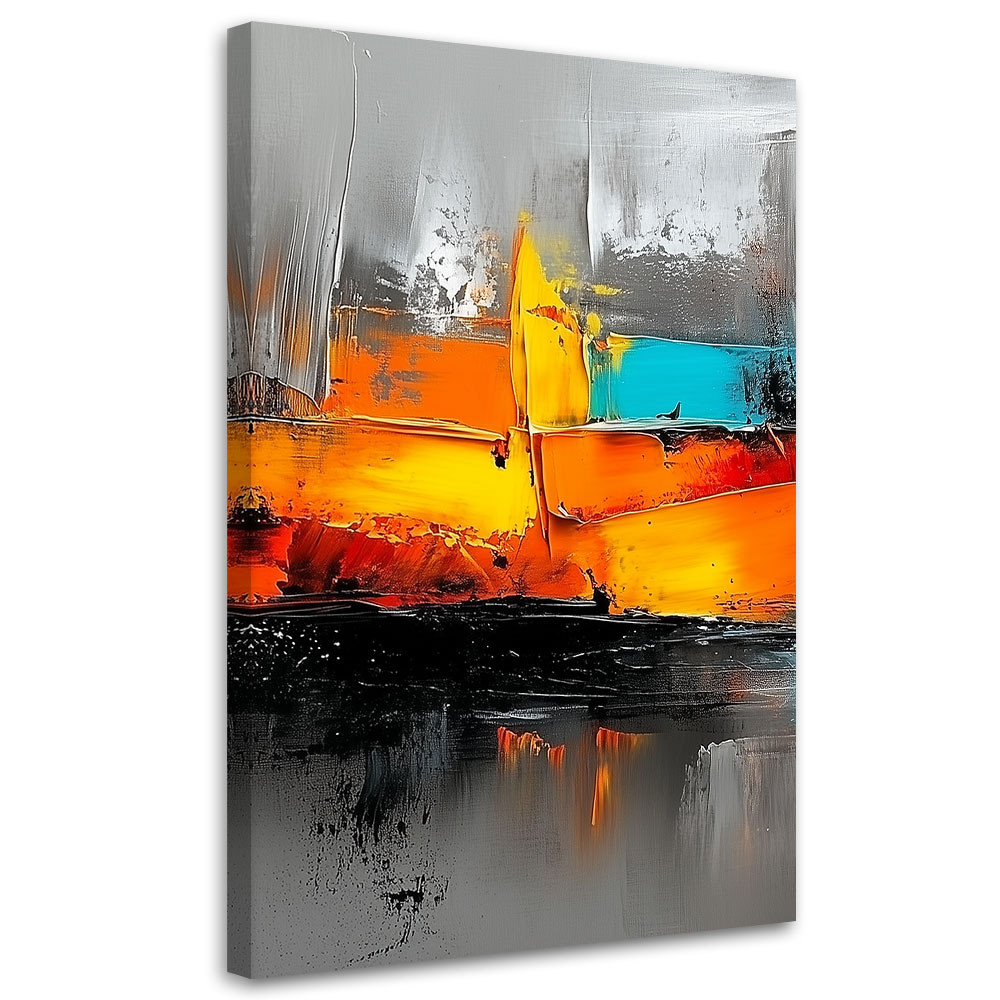 Feeby Obraz na płótnie, Abstrakcja Kolorowa na szarym tle 40x60