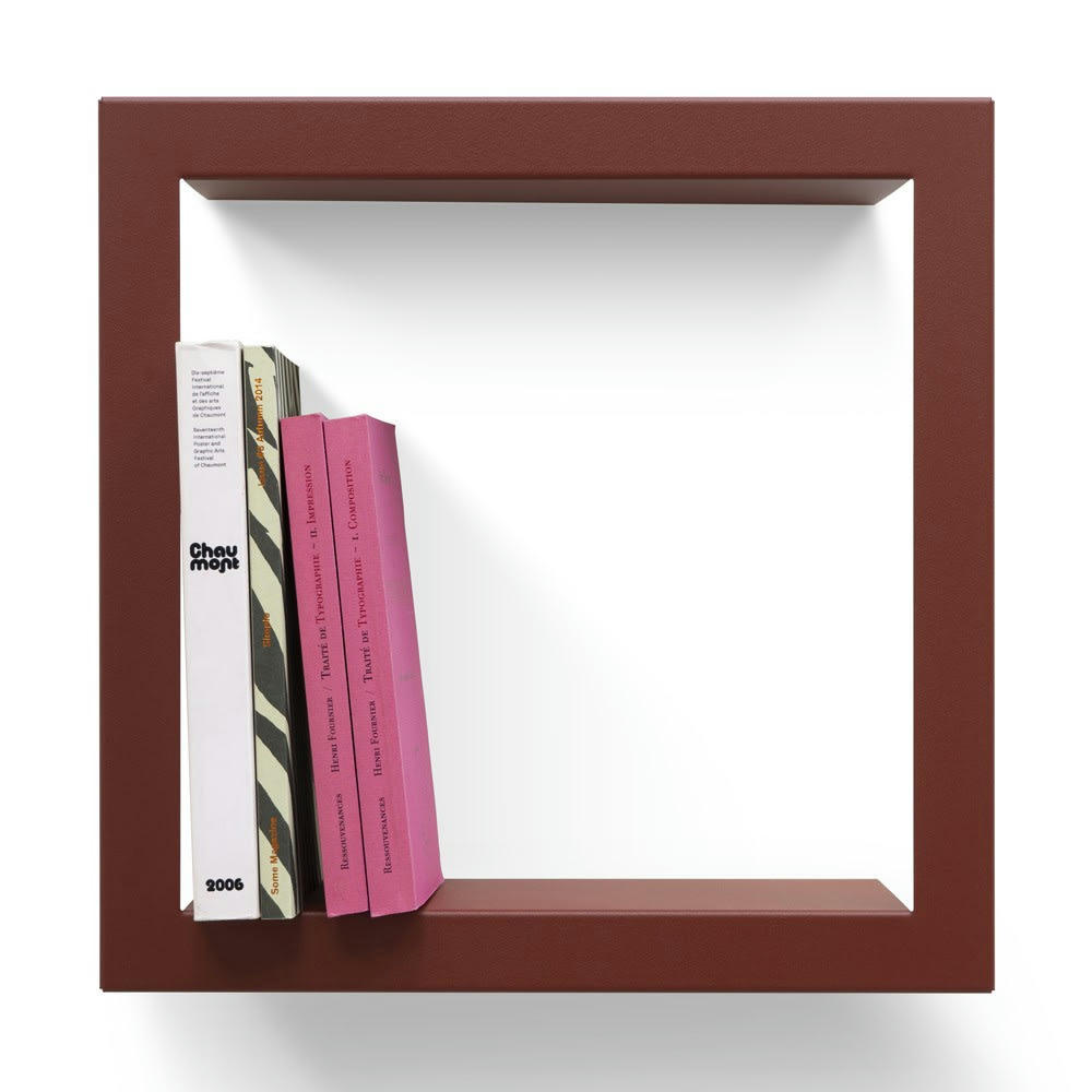 STICK - Etagère design carrée oxyde 36.8x36.8x13.5cm