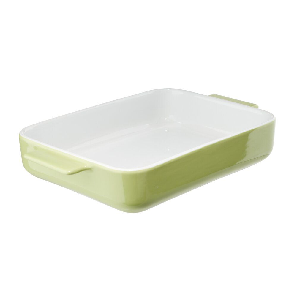 Plat à four rectangulaire céramique contour coloré 32x19,5xH5,5cm (3 modèles)