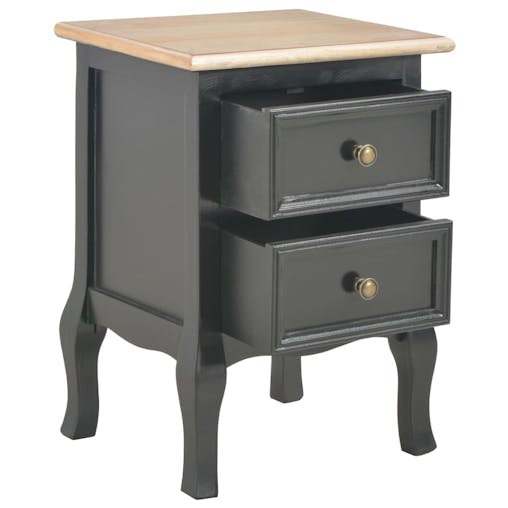 NNEVL Bedside Cabinets 2 pcs Black 35x30x49 cm MDF
