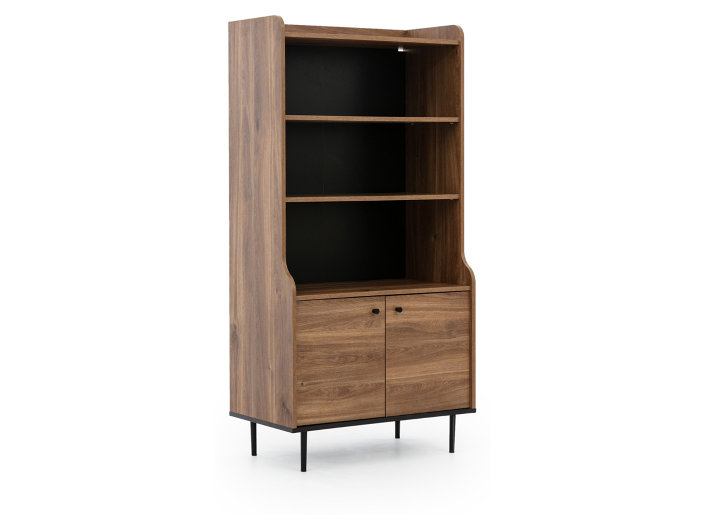 Regał Vasina 80 cm z 2 drzwiami i 3 półkami brandy castello