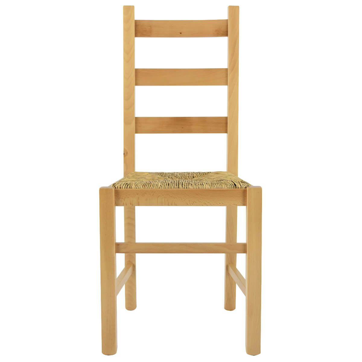 ORTA - Lot  de 2 chaises naturelles et assises en paille