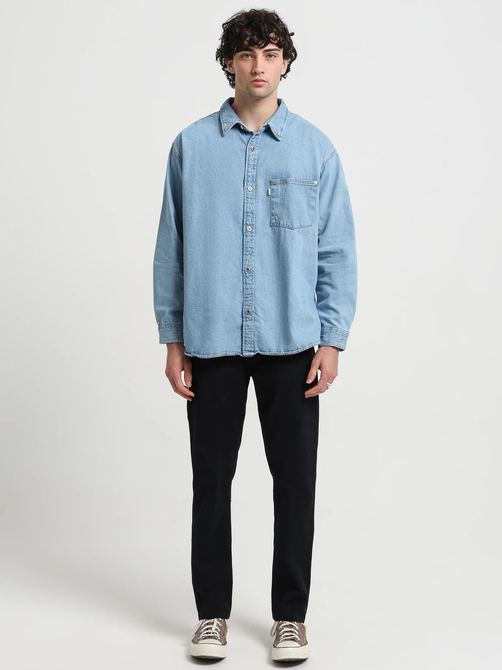 Silvertab Oversized One Pocket Shirt