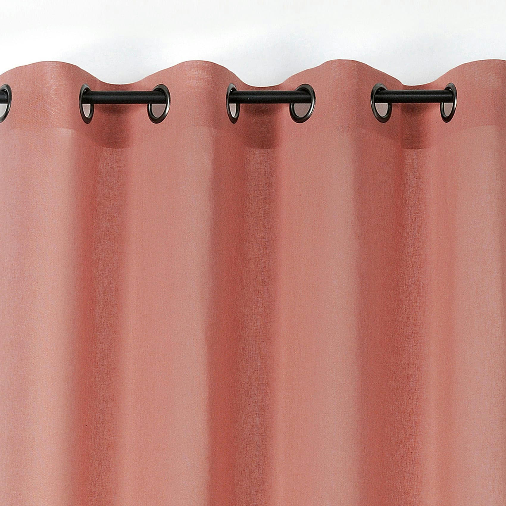 - Voilage uni melisse coton rose clair 140x240 cm