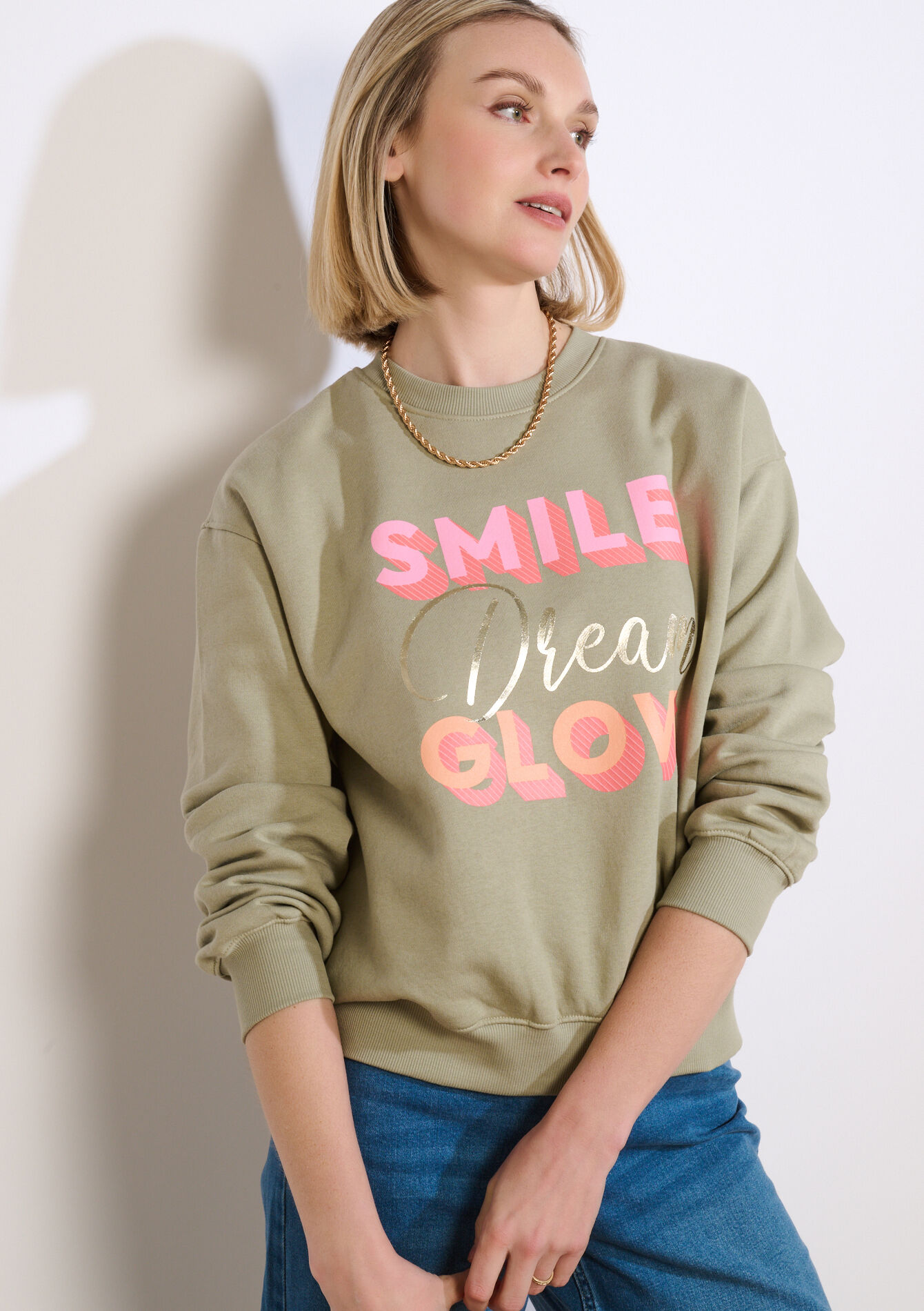 Sweater met tekstprint