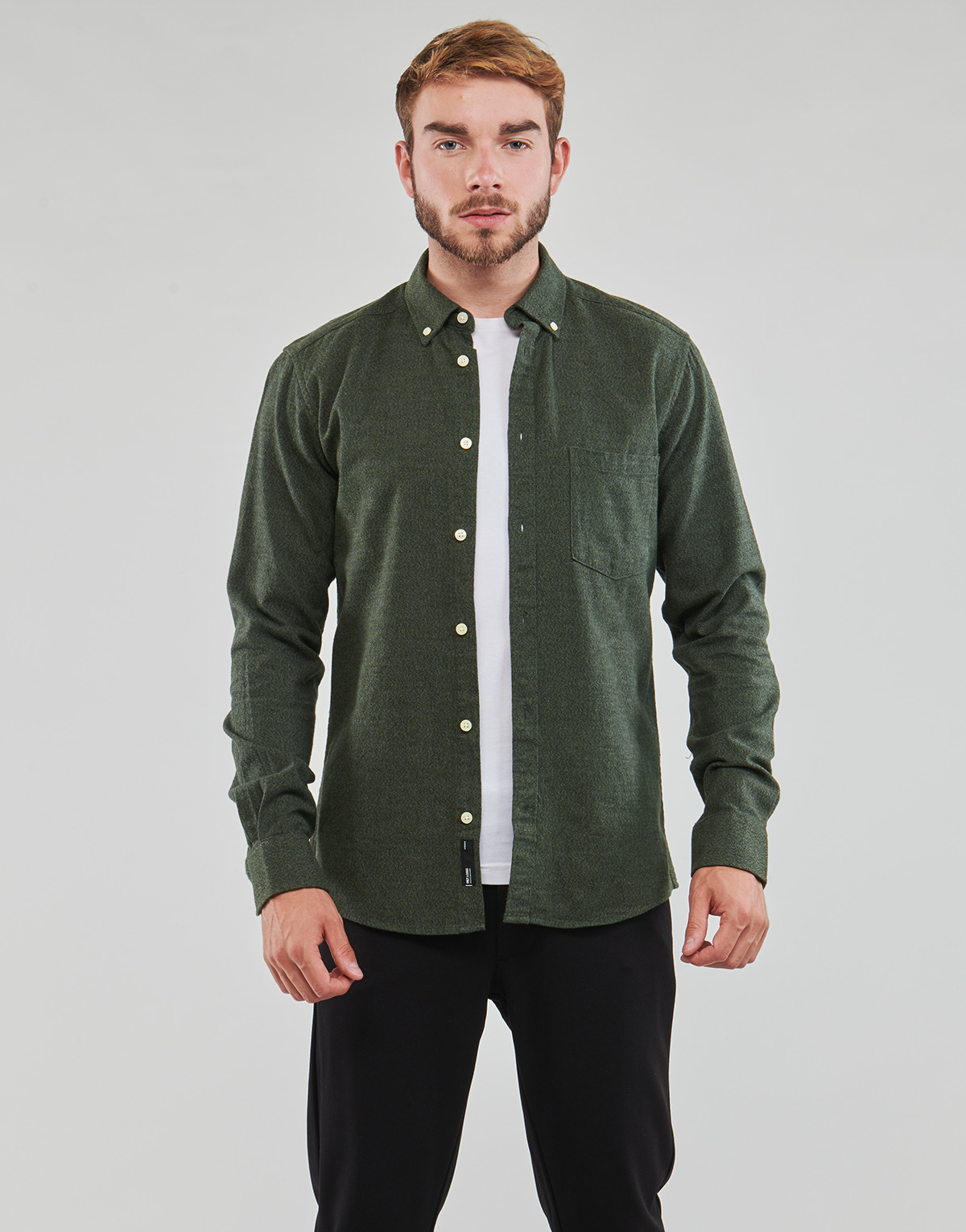 Only & Sons  - ONSNIKO LS MELANGE SHIRT - Kaki