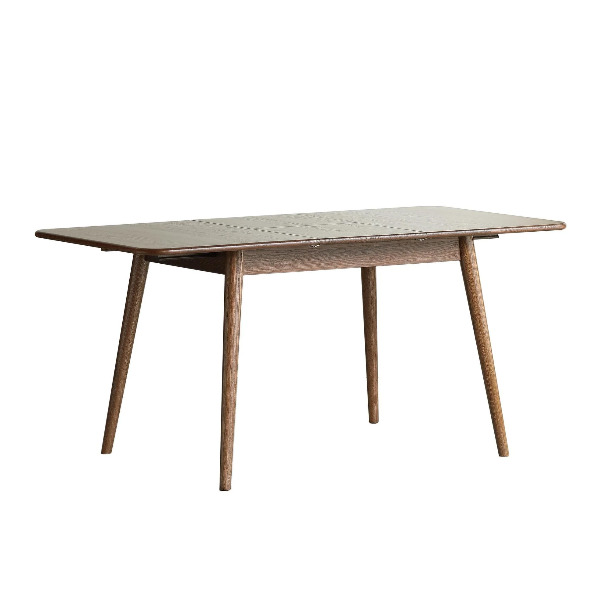 Nestfair Walnut Solid Oak Wood Extendable Meet Table Dining Table - N/A