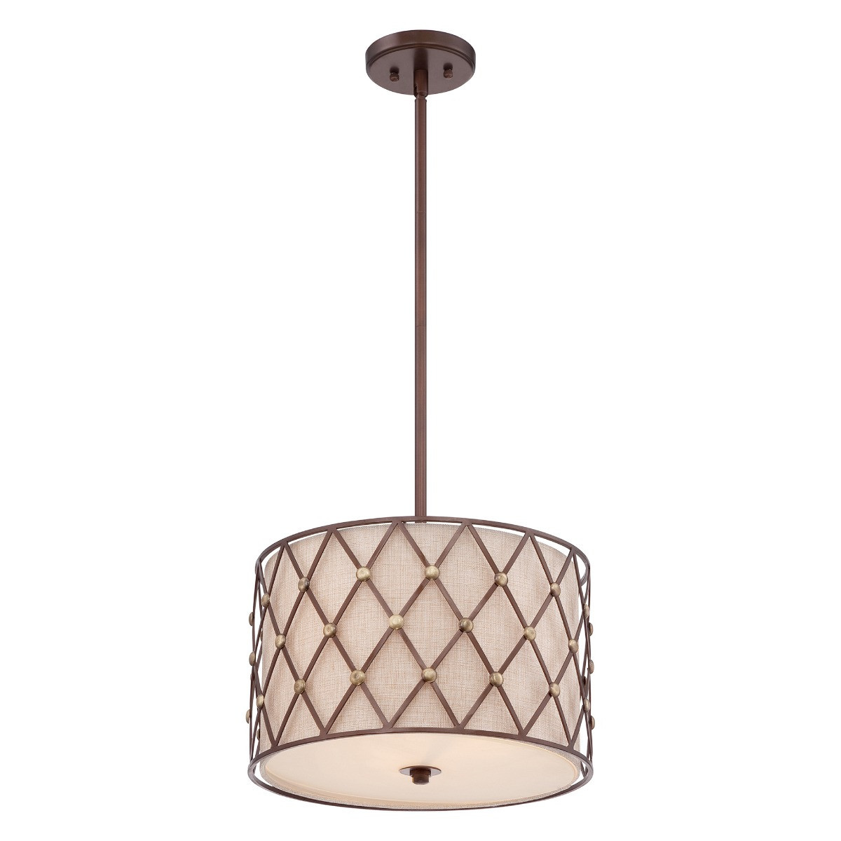 Lampa wisząca ciepła miedź Brown Lattice 3xE27x100W Quoizel