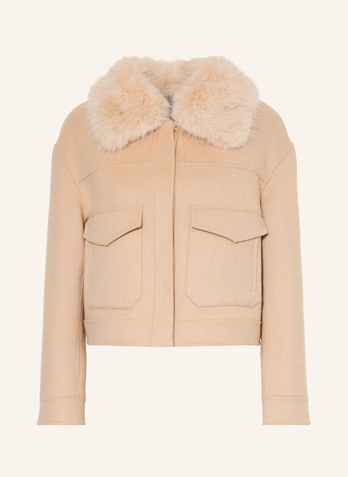MRS & HUGS Jacke mit abnehmbarem Kunstfell-Kragen