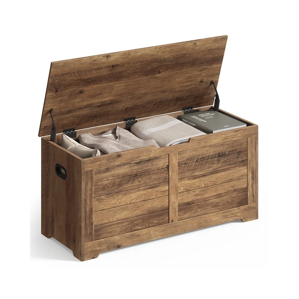 Coffre de rangement avec 2 charnières de sécurité
