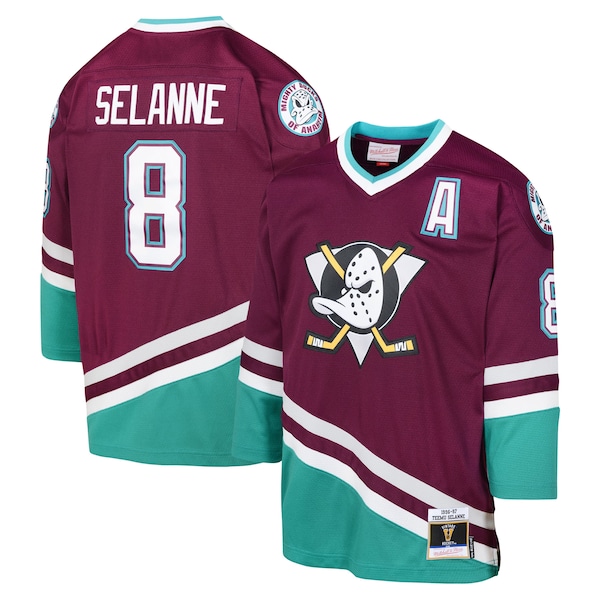 Teemu Selanne Anaheim Ducks Youth 1996 Blue Line Player Jersey - Maroon