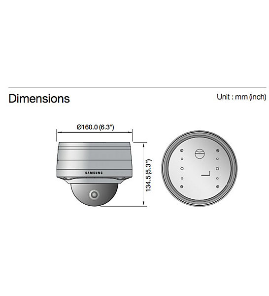 Caméra Dôme Analogique Full HD 1.3Mp Samsung compatible DVR IP66/IK10 SND-L6083RP