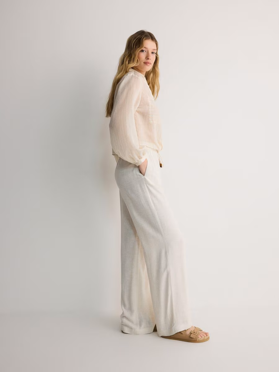 Viscose Rich Wide Leg Trousers