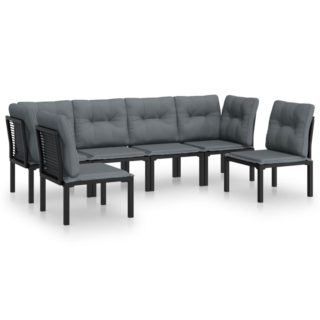 Zestaw wypoczynkowy do ogrodu Czarny Stal 2x narożna   4x sofa środkowa