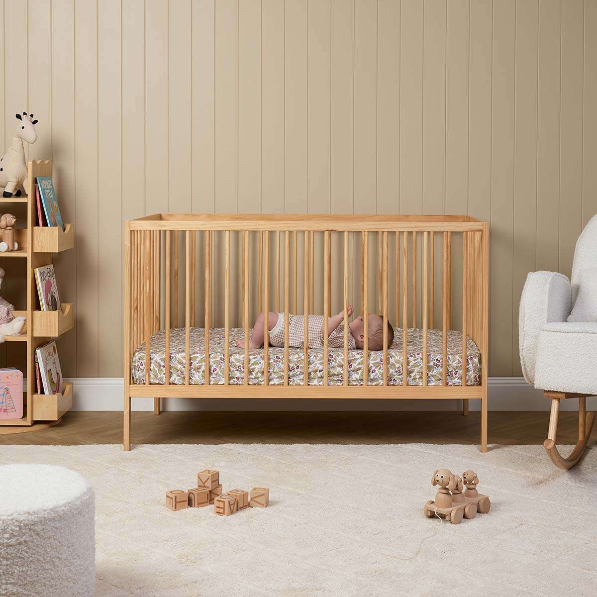 Mocka Dream Cot Natural + Mattress Bundle