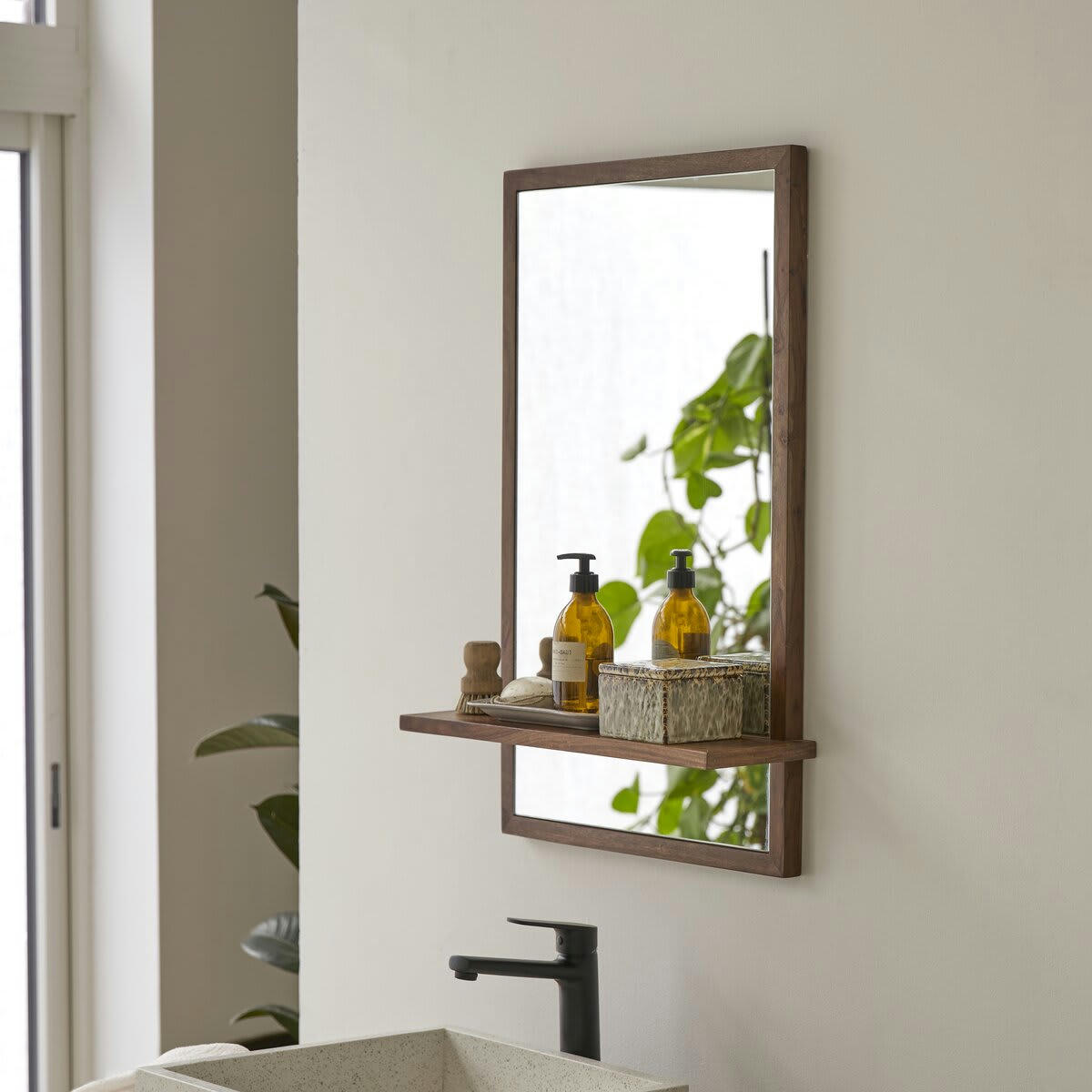 GALYNO - Miroir en palissandre 75x45 cm