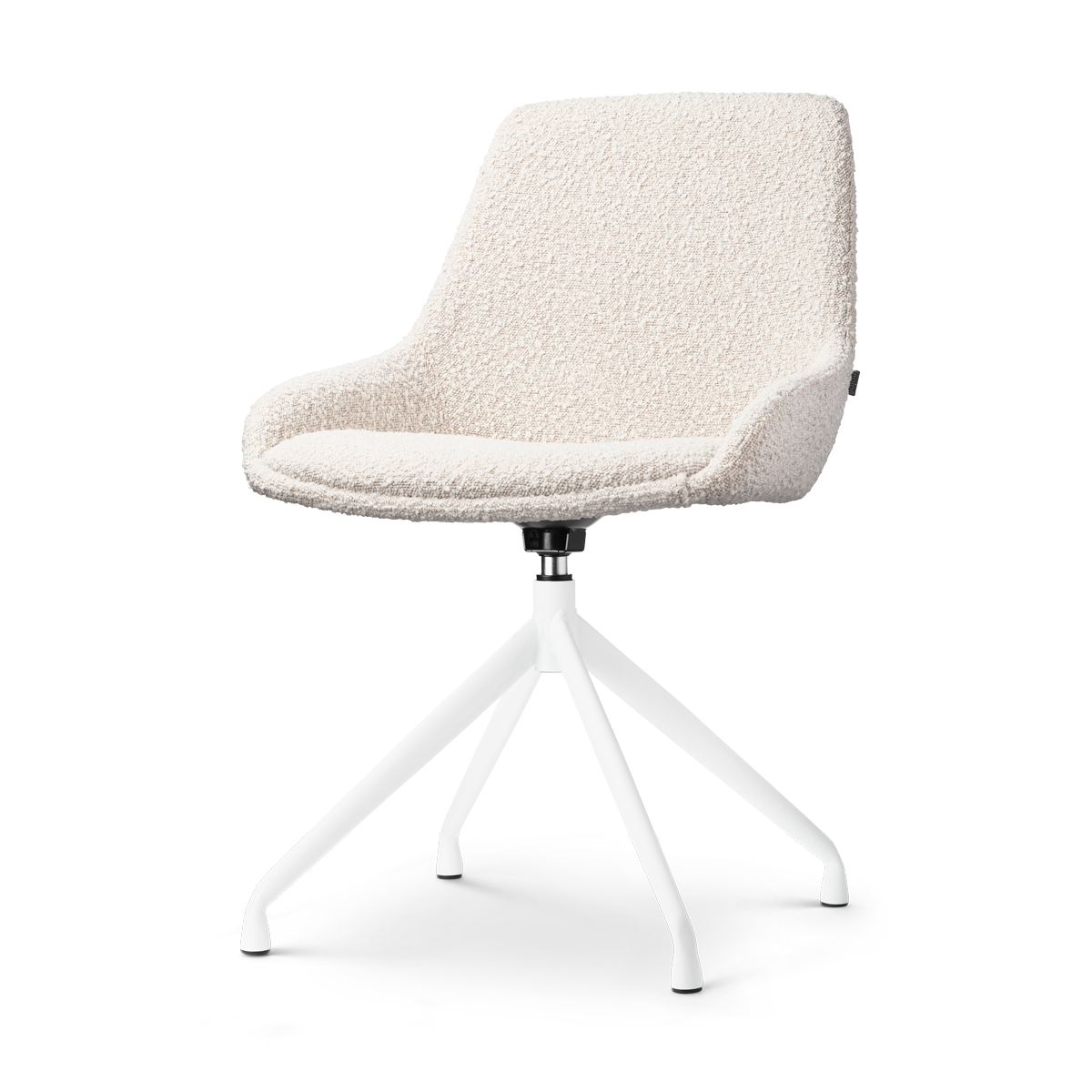 Nolon Nola-Isa Eetkamerstoel Bouclé Beige - Draaibaar Wit Onderstel