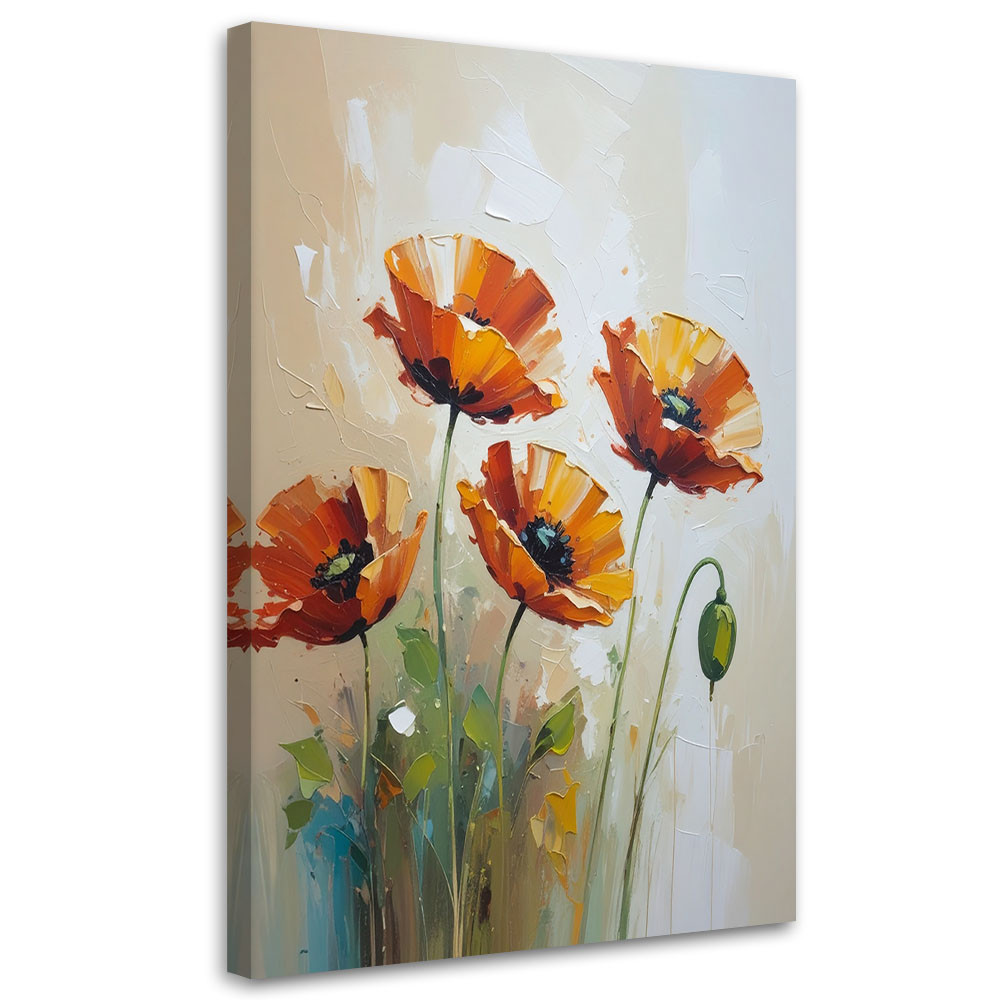 Feeby Obraz do salonu nowoczesny, Czerwone Maki Kwiaty 40x60