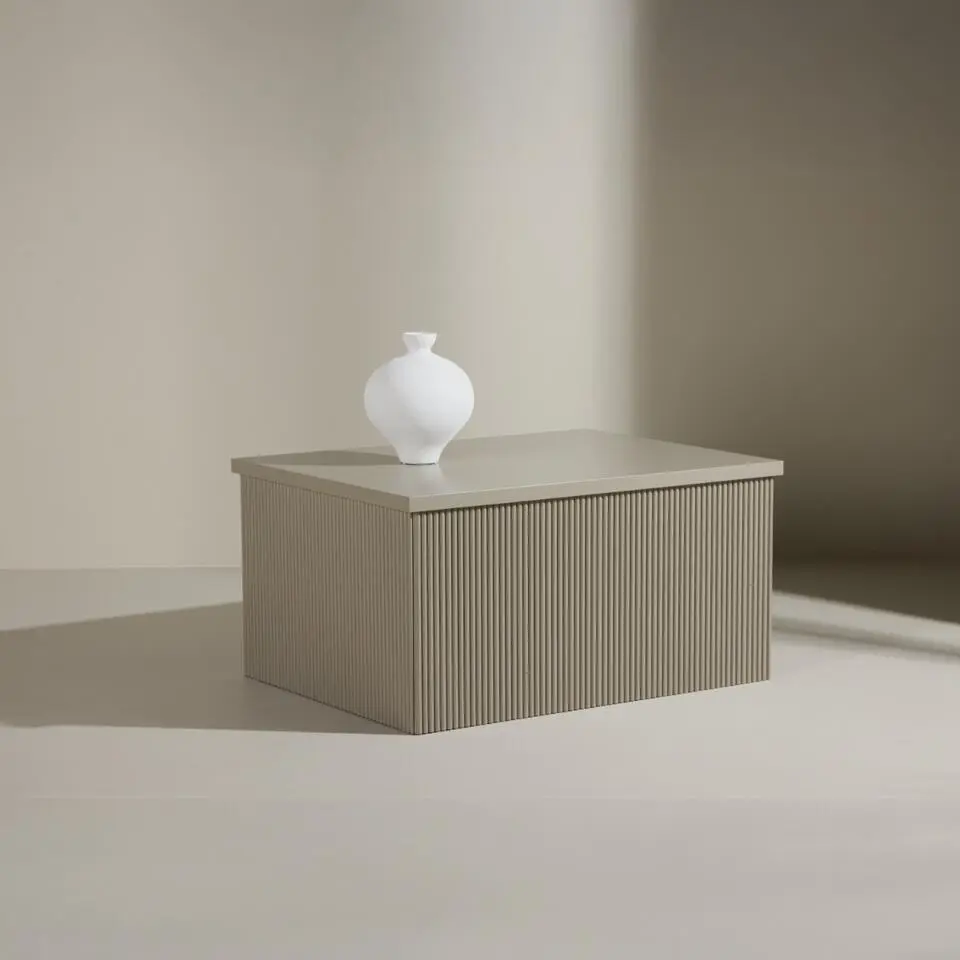 Bijzettafel Rechthoek - Beige MDF - 80x60x40cm - Lenox