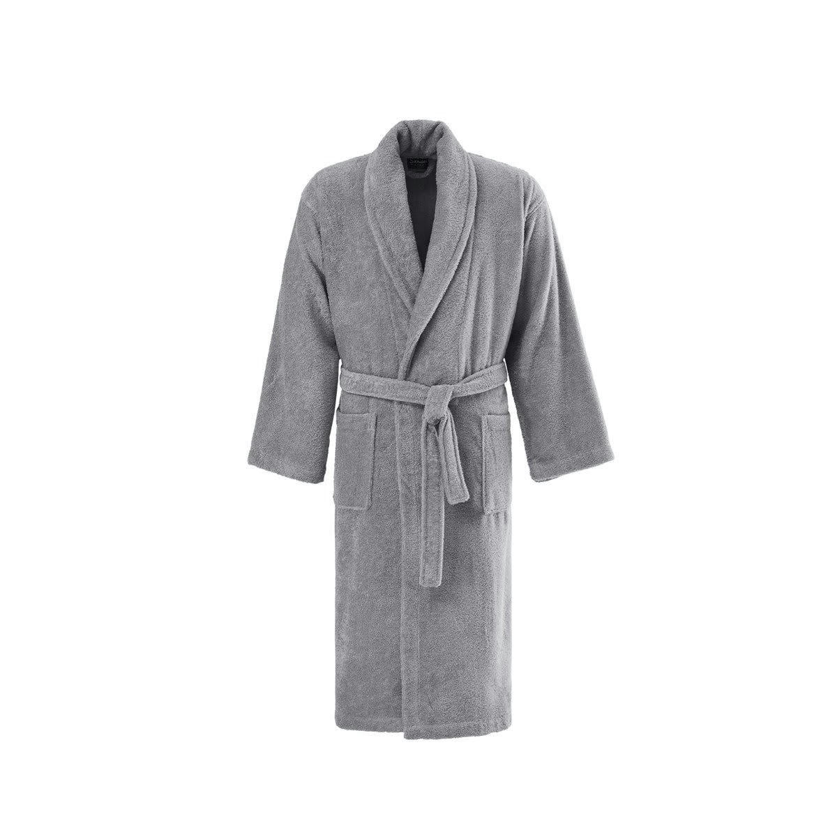 ORGANIKA - Peignoir col châle en coton bio Gris Perle S