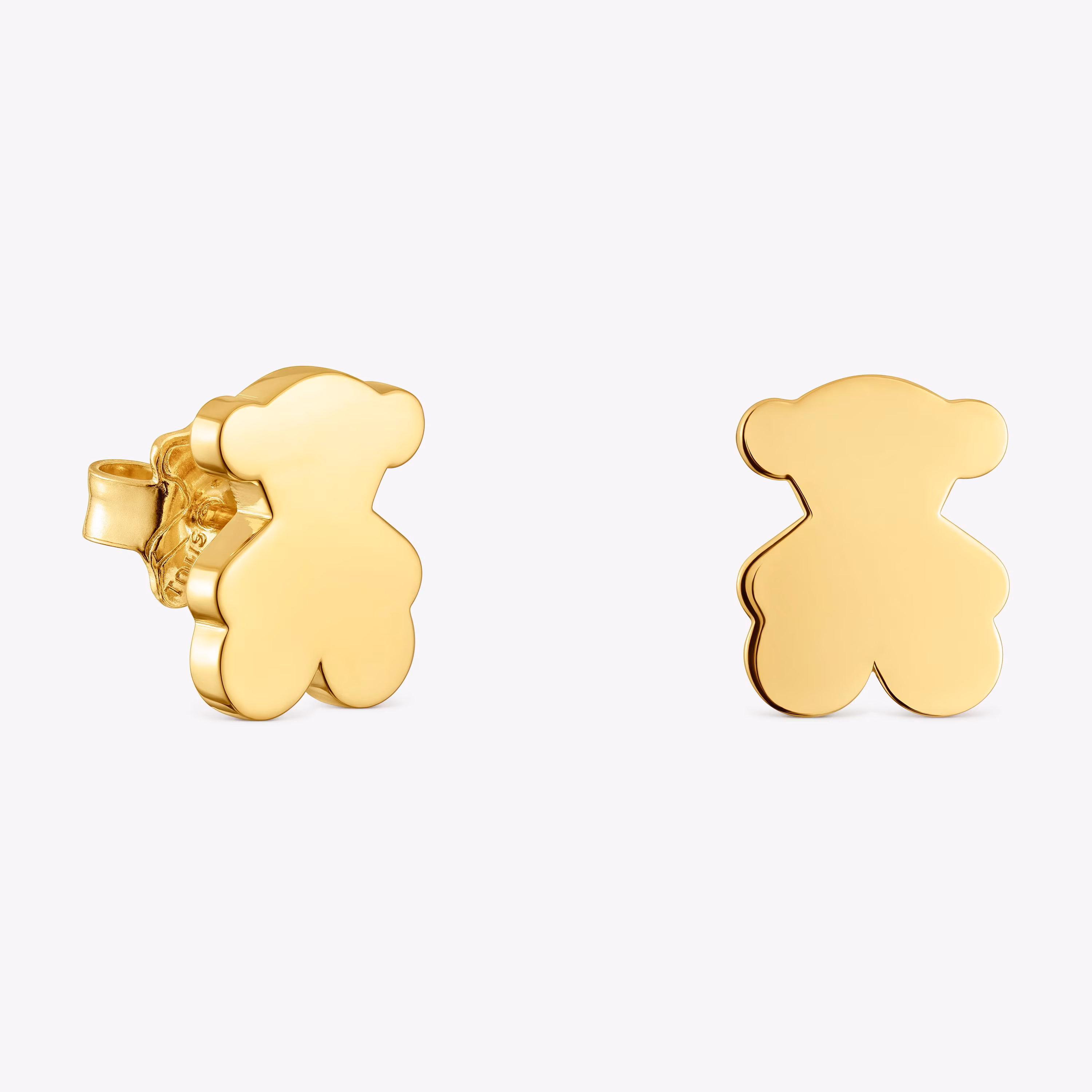Pendientes oso con baño de oro 18 kt sobre plata 12 mm Sweet Dolls