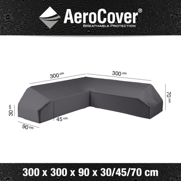 Pokrowiec na zestaw ogrodowy narożny7886 300x300x70 AeroCover szary