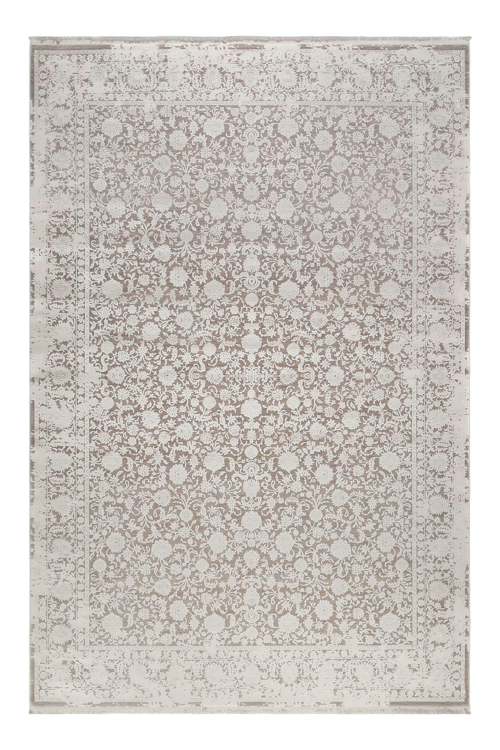 FLORIDA - Tapis classique toucher soyeux vintage beige à relief 160x230