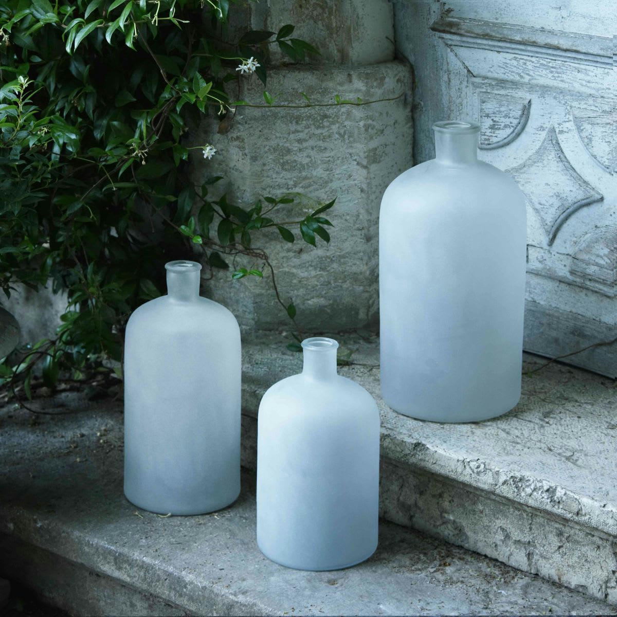 - Bonbonne en verre dépoli bouteille