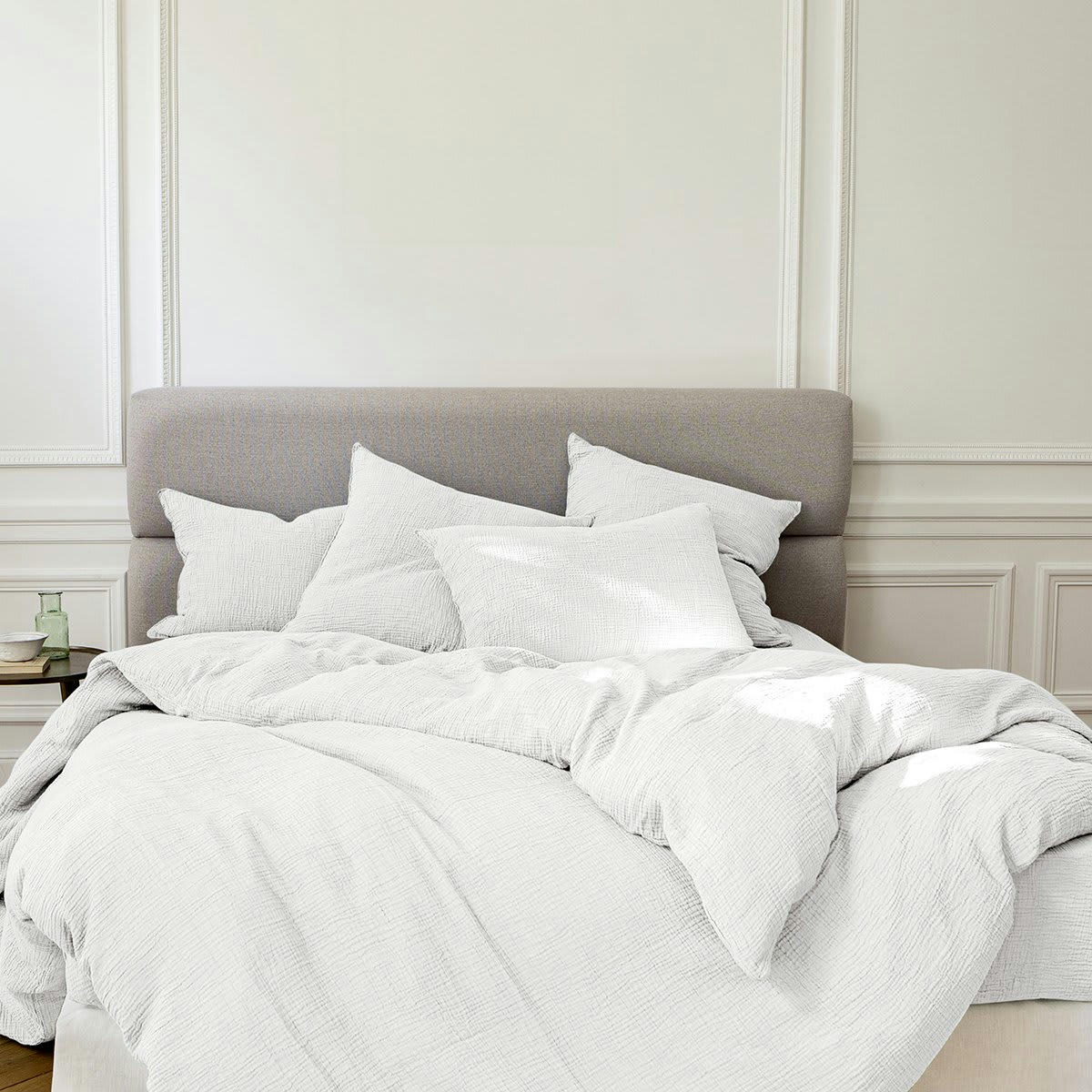 SOURCE - Housse de couette gaze de coton blanc 140x200 cm