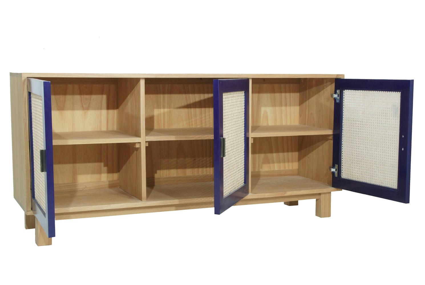 MIA - Buffet en bois et placards en rotin