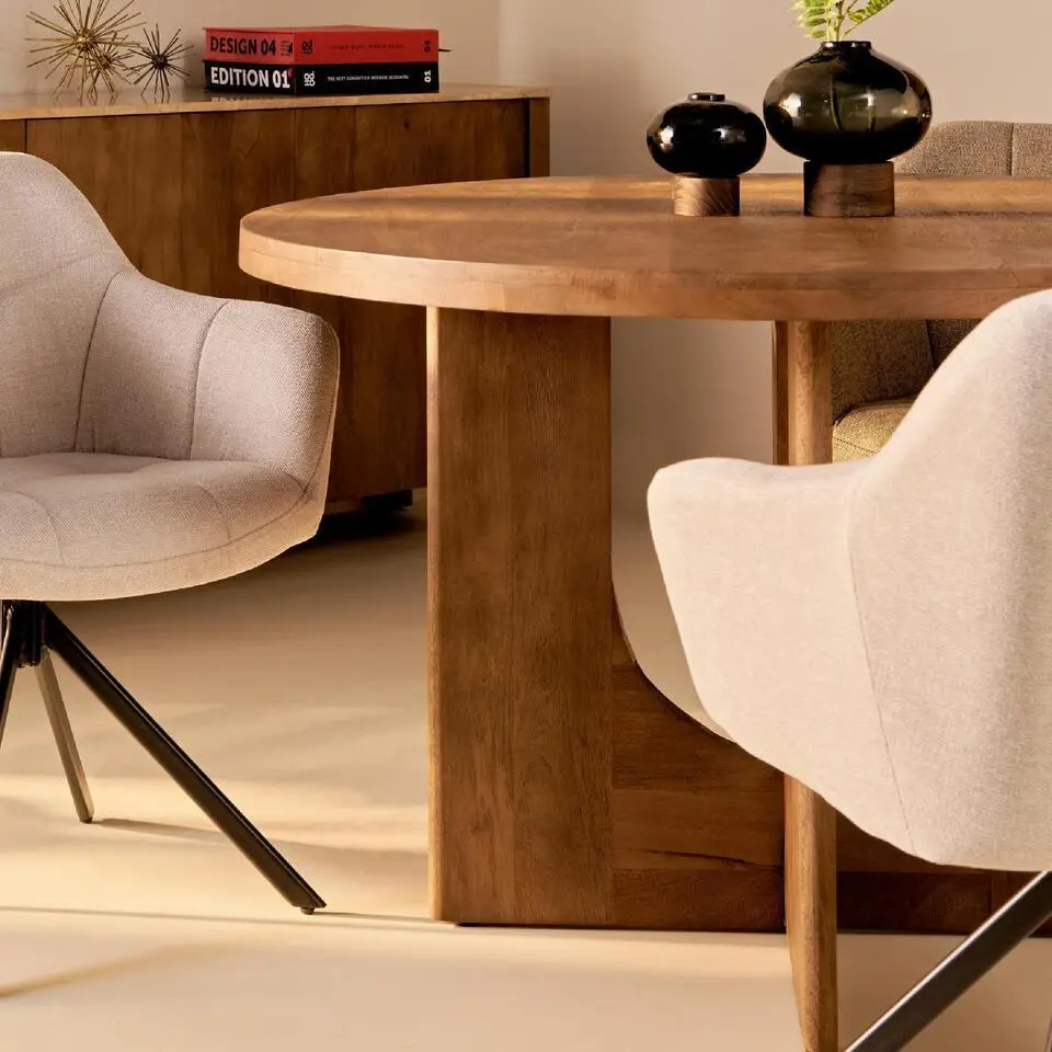 Nest of Nora Ronde eettafel Jona - mangohout &Oslash;120 cm - Bruin