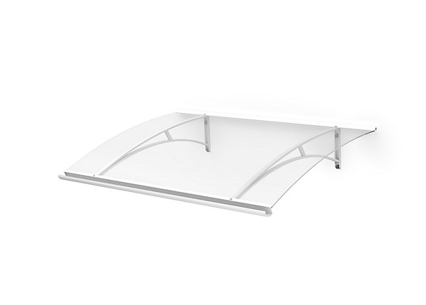 ARCTOM Auvent Gomo 160x84,5, couleur blanc RAL9016, plaque incolore PMMA