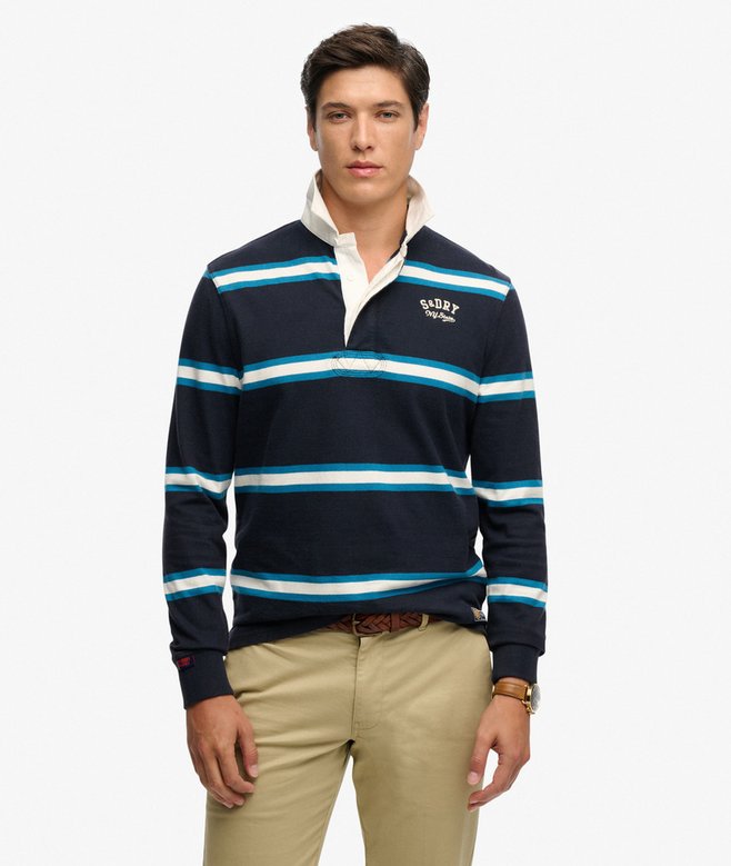 Vintage Athletic Stripe Rugby Top