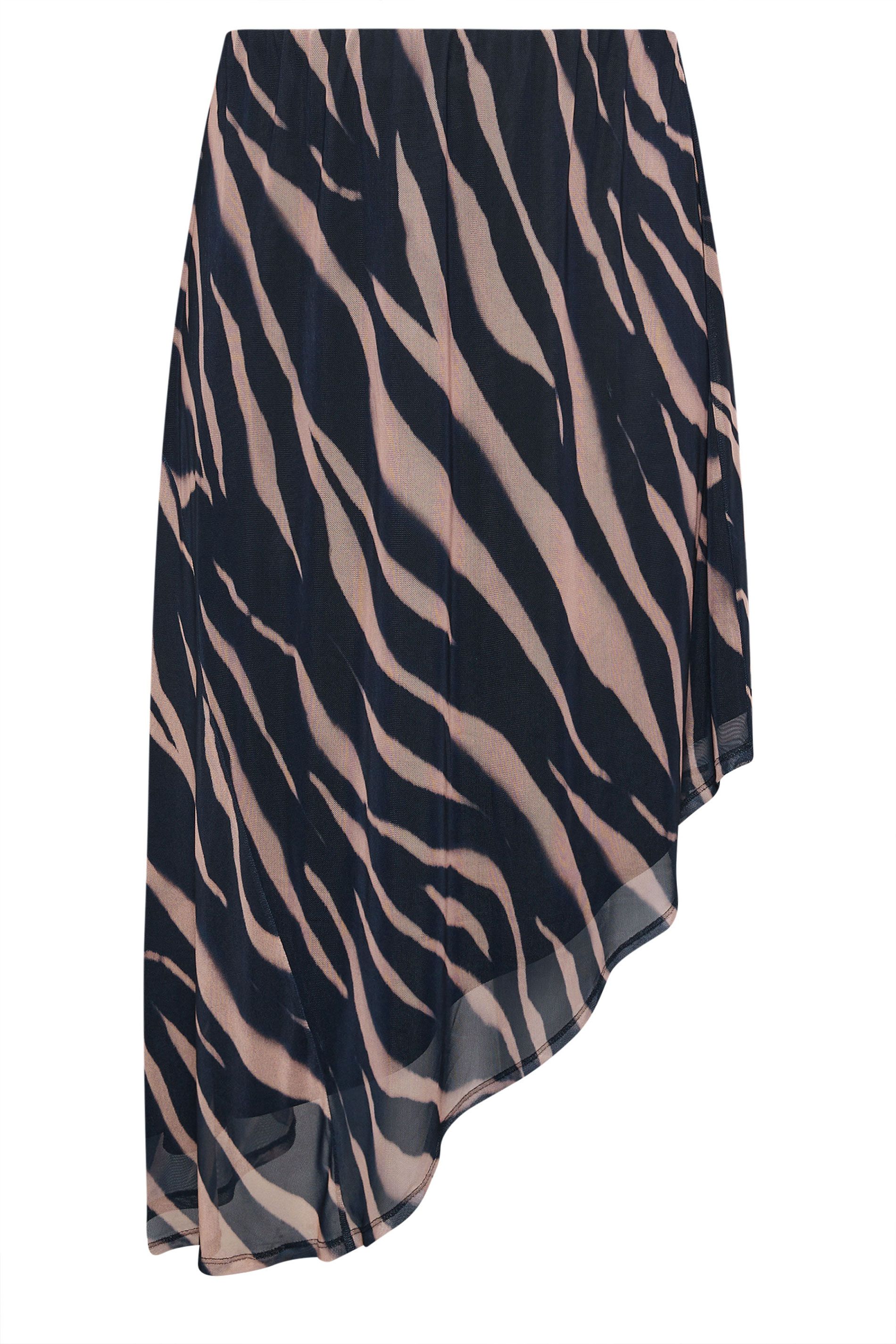 Yours Asymmetric Mesh Skirt