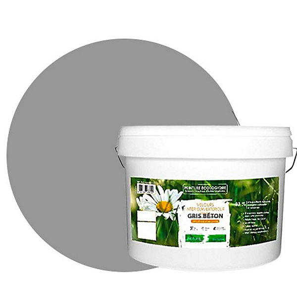 Gris Béton Peinture interieur exterieur aspect velours Natura - Gris Beton - 10L