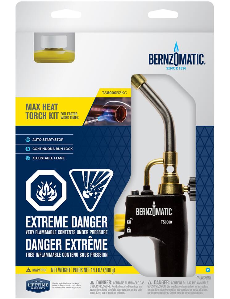 Bernzomatic TS8000 MaP/Pro Max-Heat ProPane Torch Kit, 400-g