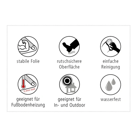 Vinyl Teppich »Mini«, BxL:203 cm x 136 cm, grau