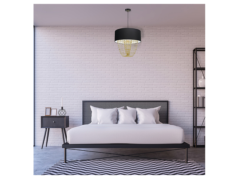 Lampa wisząca Almeria tkaninowa czarna