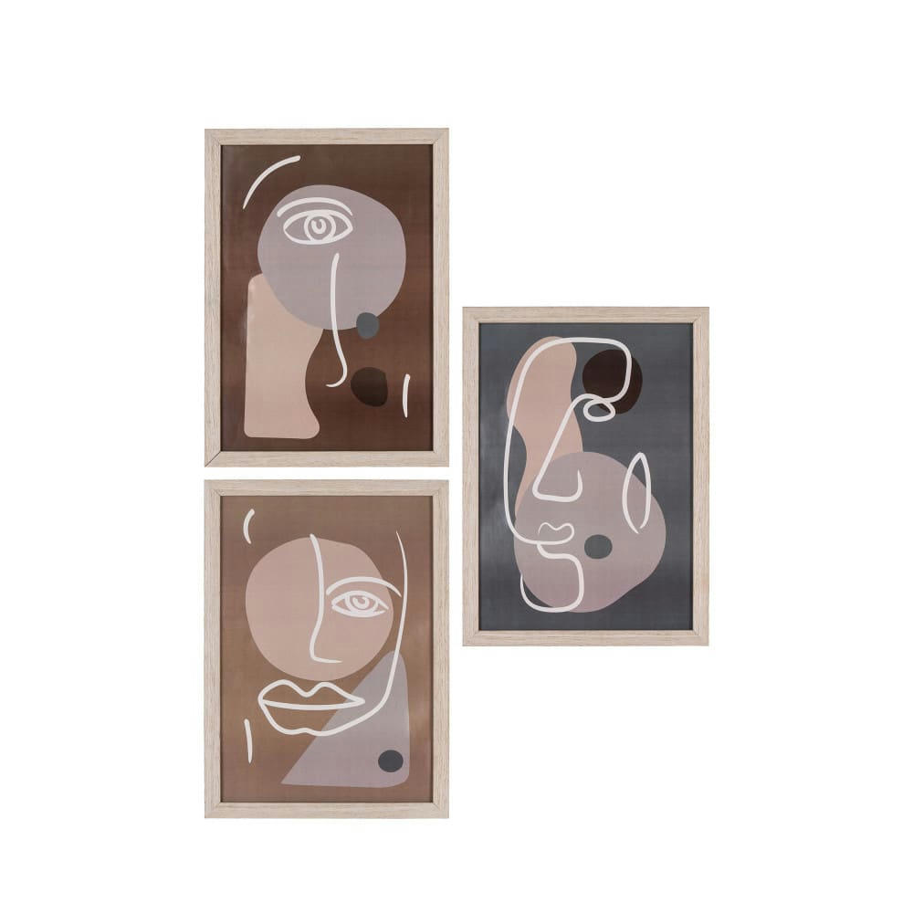 MADISON - Lot de 3 cadres en bois clair