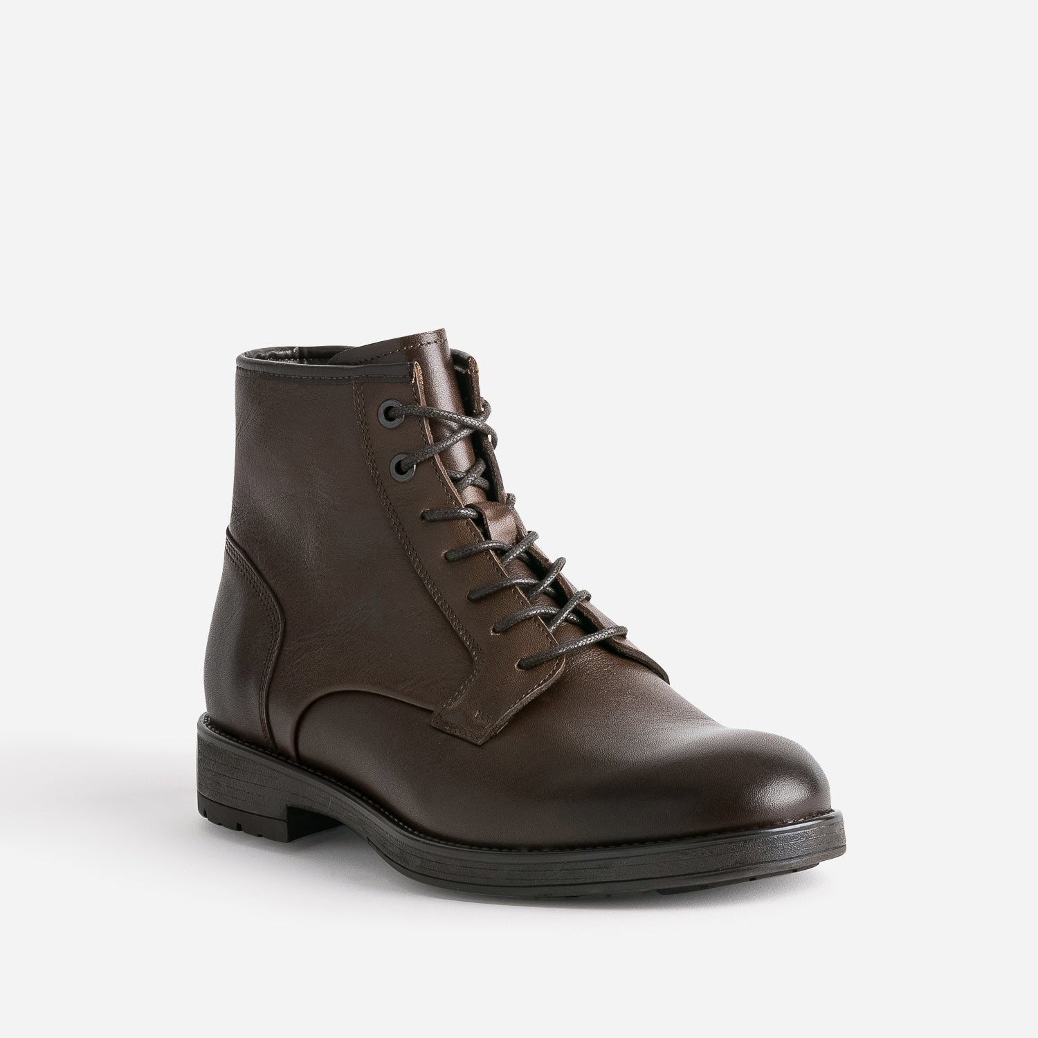 Boots à lacet marron foncé en cuir