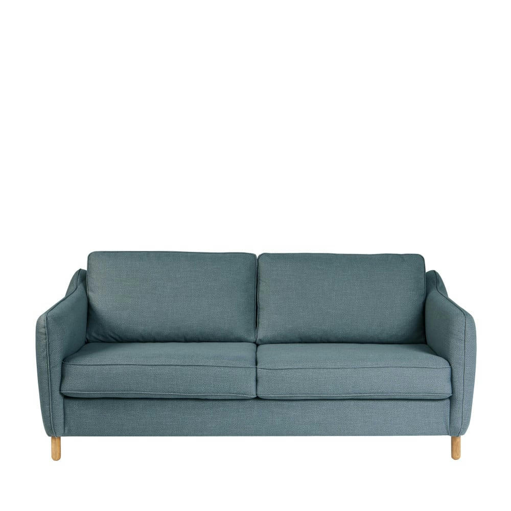 VORNAY - Canapé convertible ouverture express 3 places en tissu bleu pétrole