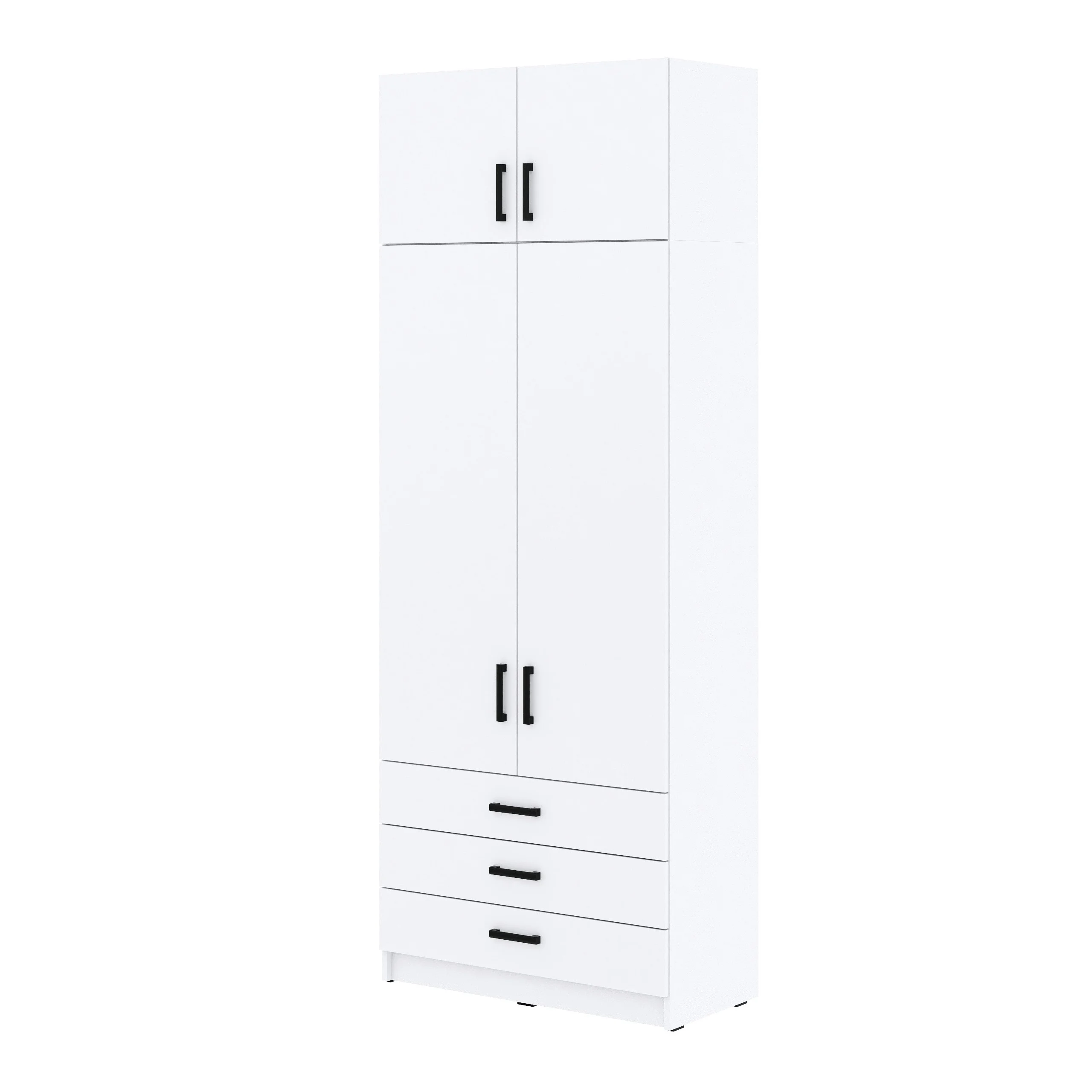Młodzieżowa szafa Sigma MAX B4 3SZ 90 cm z szufladami - biała