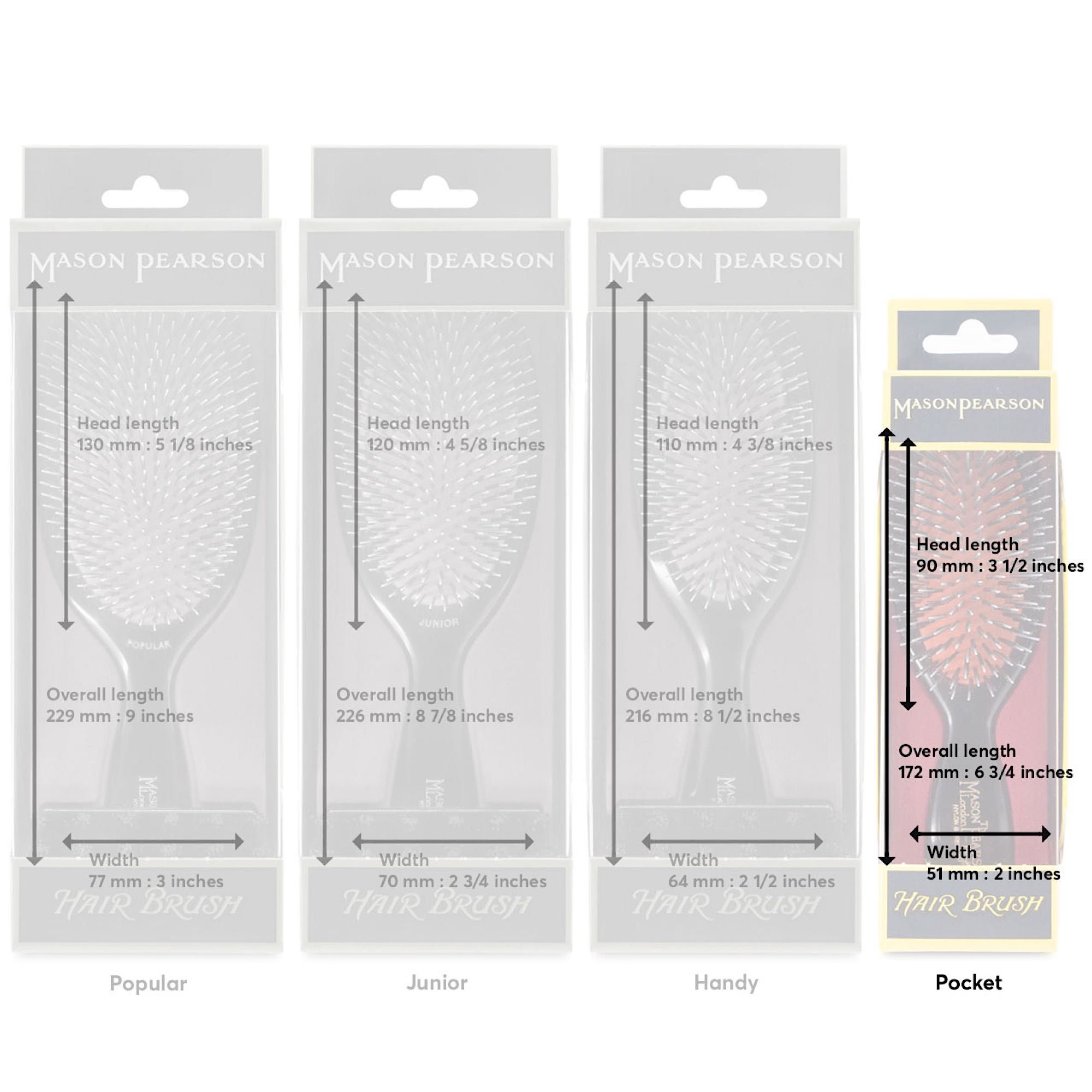 Mason Pearson Pocket Bristle & Nylon Hair Brush White