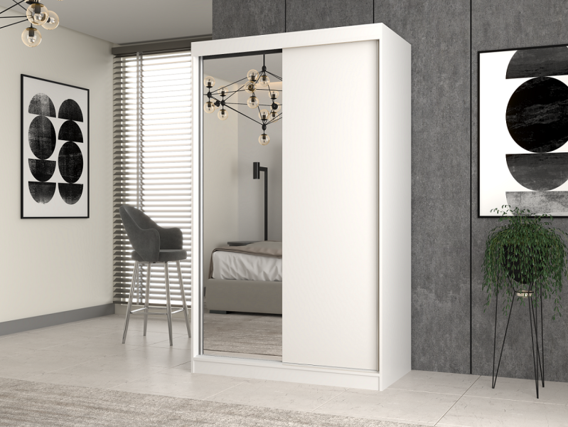 Szafa przesuwna Iga 120 cm 1 lustro biel mat