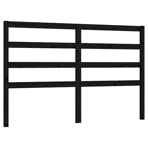 NNEVL Bed Headboard Black 141x4x100 cm Solid Wood Pine