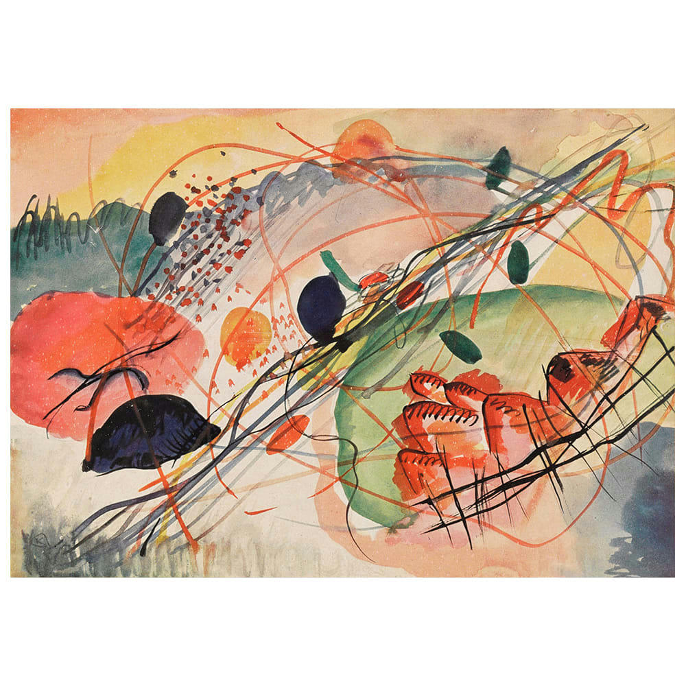 - Tableau impression sur toile aquarelle 6 Wassily Kandinsky 50x70cm