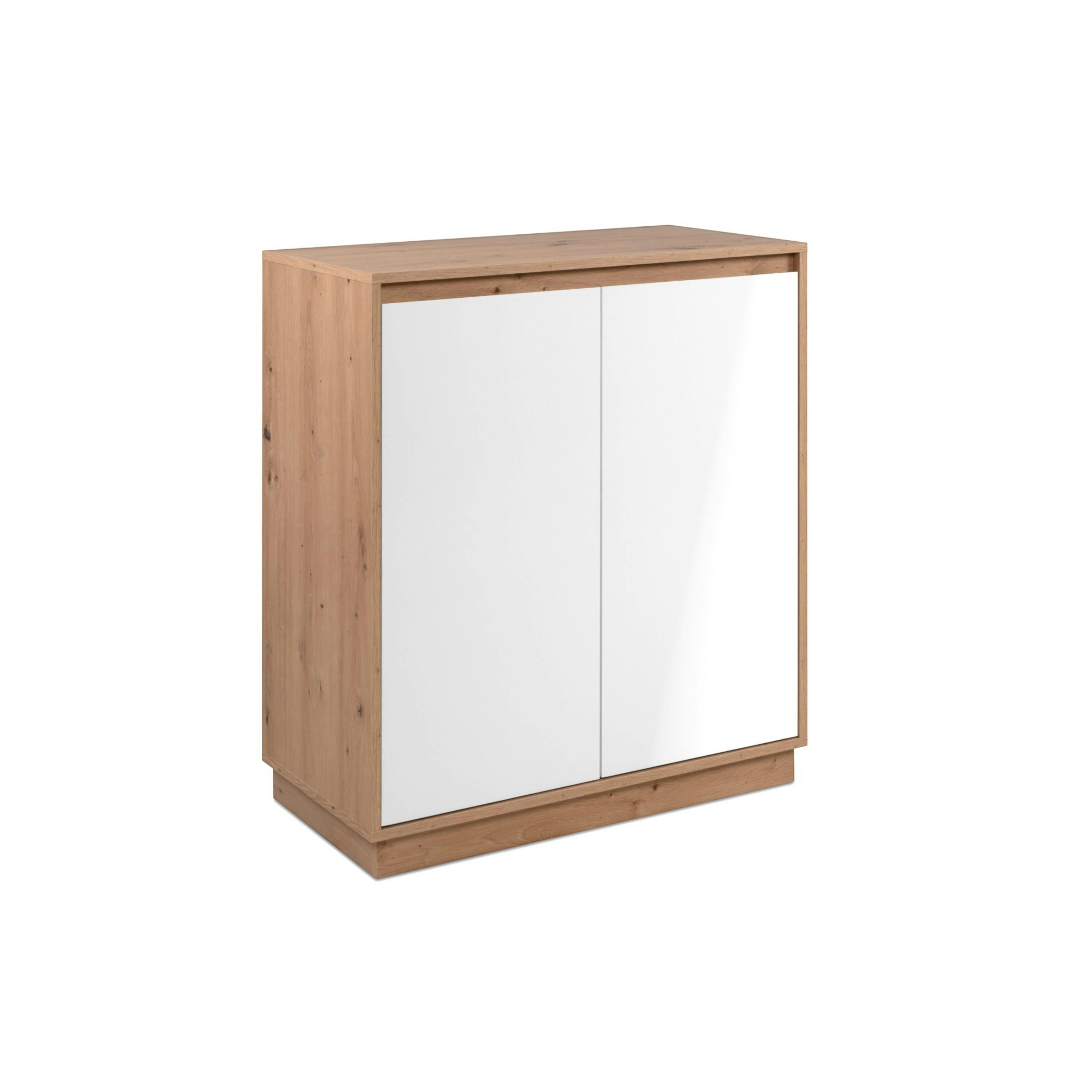 Buffet 2 portes décor bois et blanc ALVA